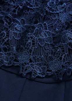 bonprix bonprix Mono de neopreno suave con encaje Azul marino Online