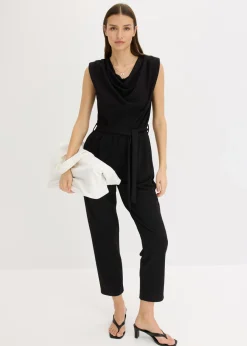 bonprix bonprix Mono de punto con hombreras Negro Online