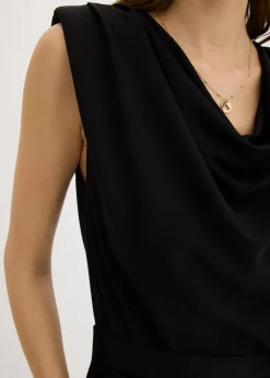 bonprix bonprix Mono de punto con hombreras Negro Online