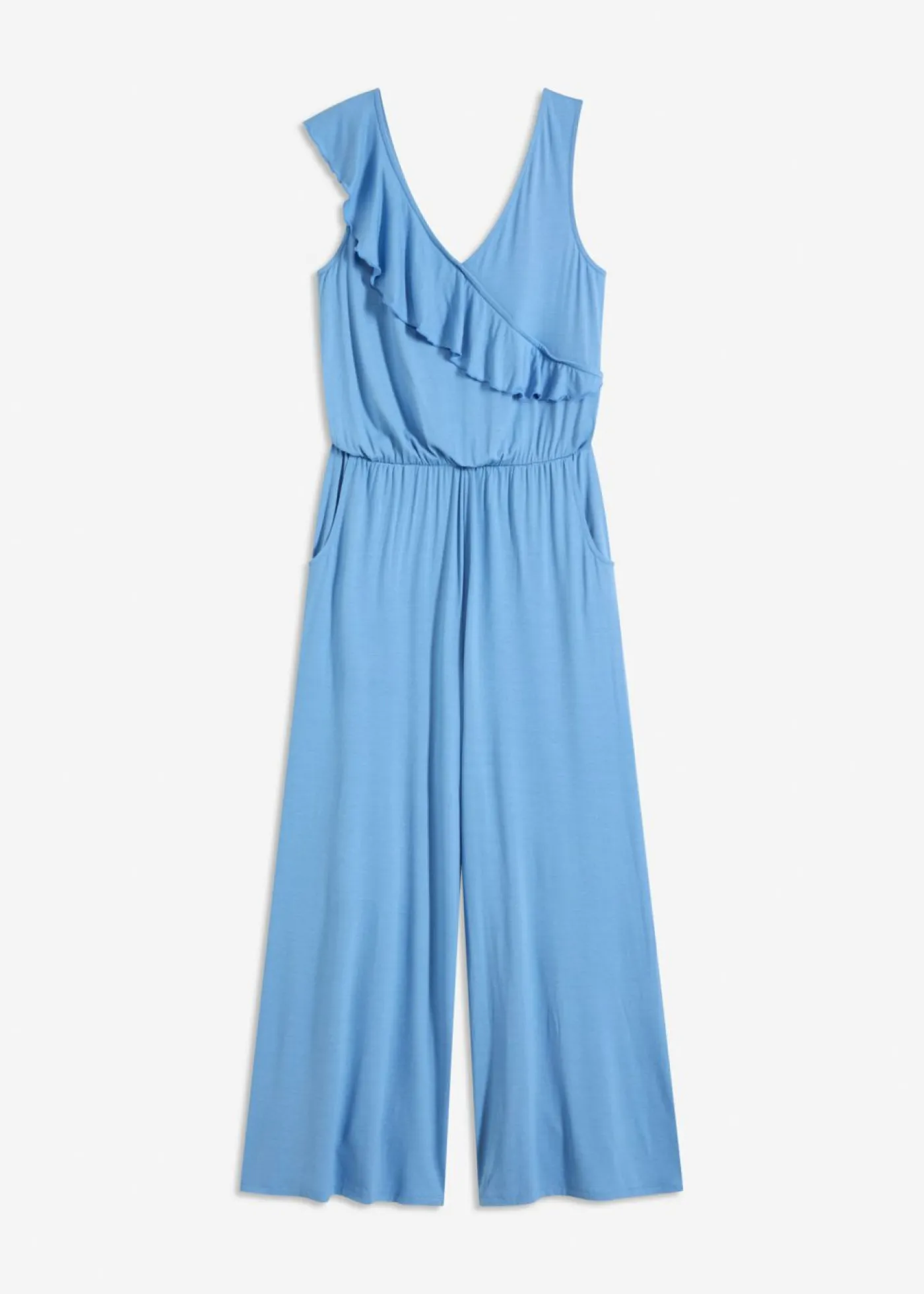 bonprix bonprix Mono de punto con volante azul provenzal Discount