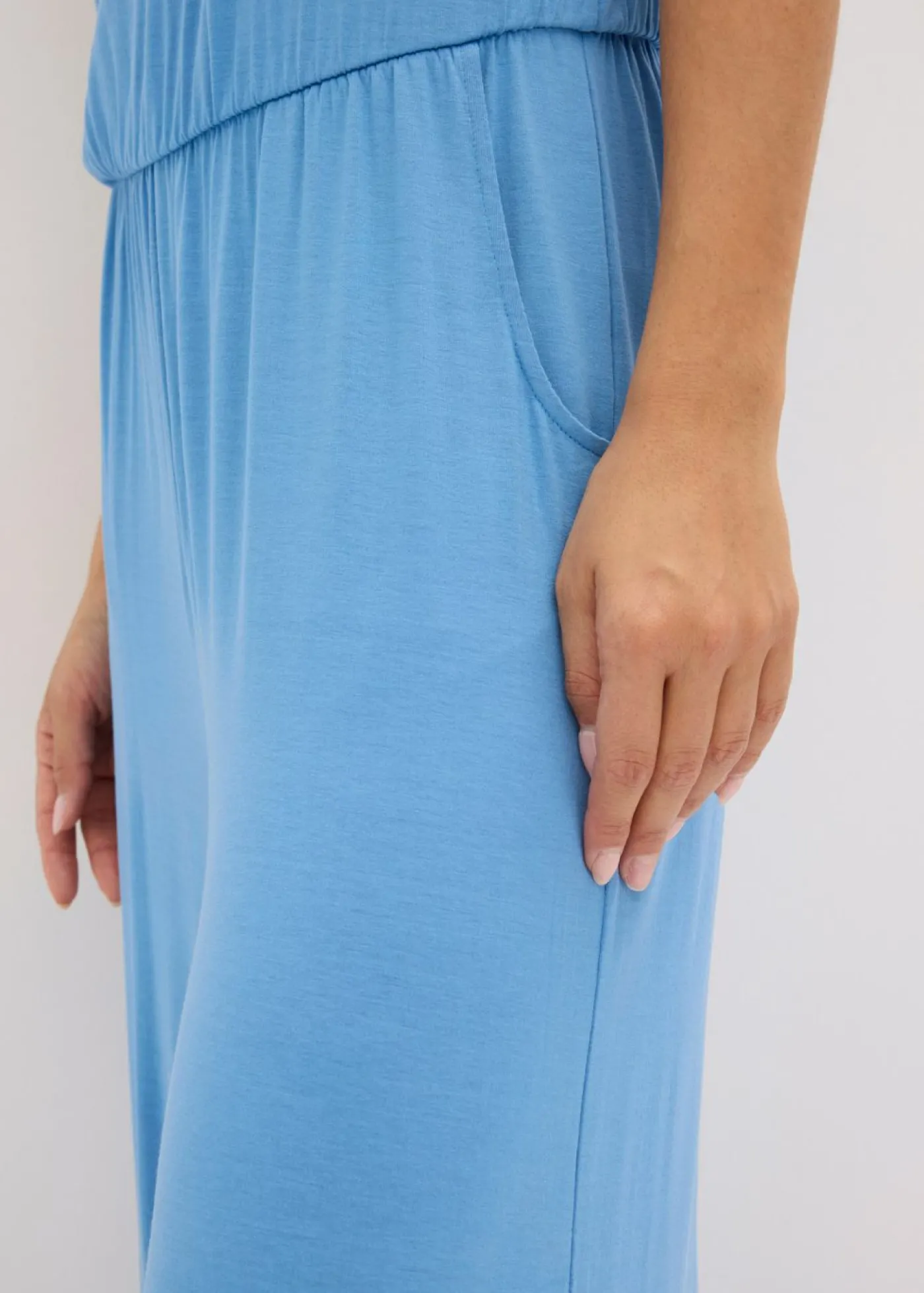 bonprix bonprix Mono de punto con volante azul provenzal Discount