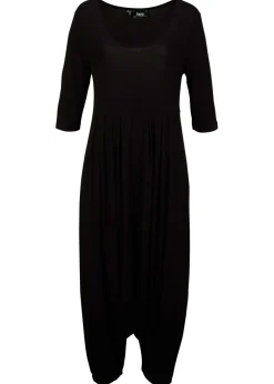 bonprix bonprix Mono de punto de mezcla de viscosa fluida Negro Discount