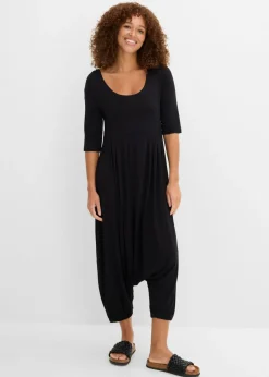 bonprix bonprix Mono de punto de mezcla de viscosa fluida Negro Discount