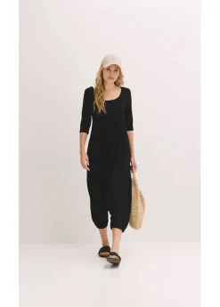 bonprix bonprix Mono de punto de mezcla de viscosa fluida Negro Discount