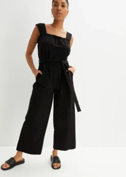 bonprix bonprix Mono de punto de mezcla de algodón Negro New