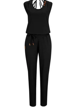 bonprix bonprix Mono de punto de mezcla de algodón Negro Outlet