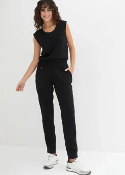 bonprix bonprix Mono de punto de mezcla de algodón Negro Outlet
