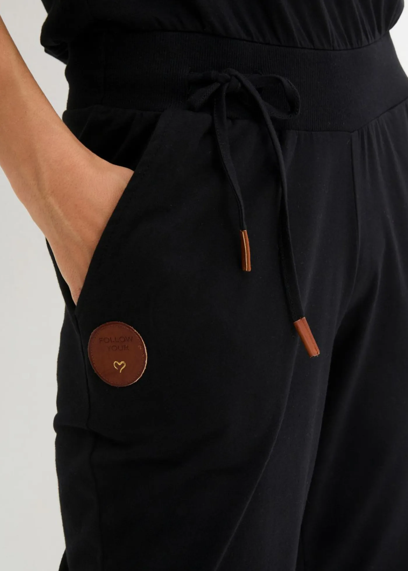 bonprix bonprix Mono de punto de mezcla de algodón Negro Outlet