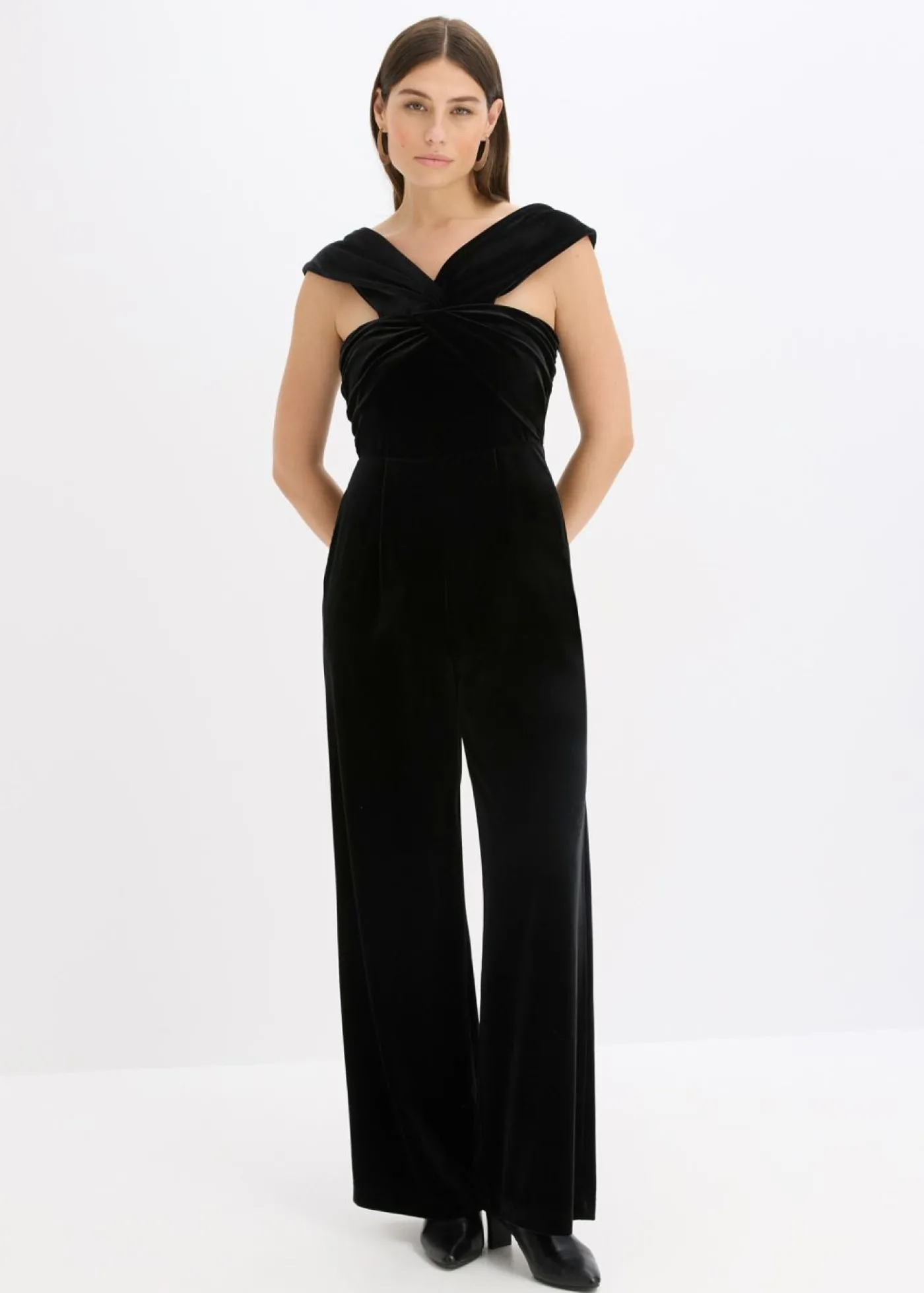 bonprix bonprix Mono de punto de terciopelo fluido Negro Online