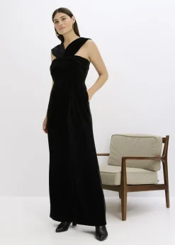bonprix bonprix Mono de punto de terciopelo fluido Negro Online