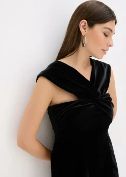 bonprix bonprix Mono de punto de terciopelo fluido Negro Online