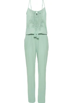 bonprix bonprix Mono de viscosa estructurada Verde pastel Clearance