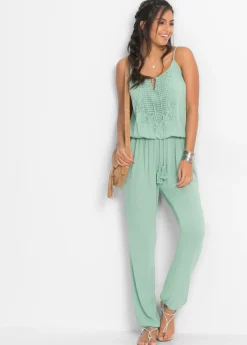 bonprix bonprix Mono de viscosa estructurada Verde pastel Clearance