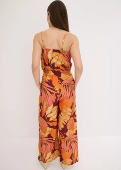 bonprix bonprix Mono estampado de viscosa fluida marrón Clearance