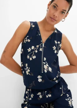 bonprix bonprix Mono sin mangas Azul oscuro estampado Hot