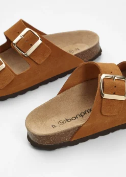 bonprix bonprix Mules de piel camello Hot