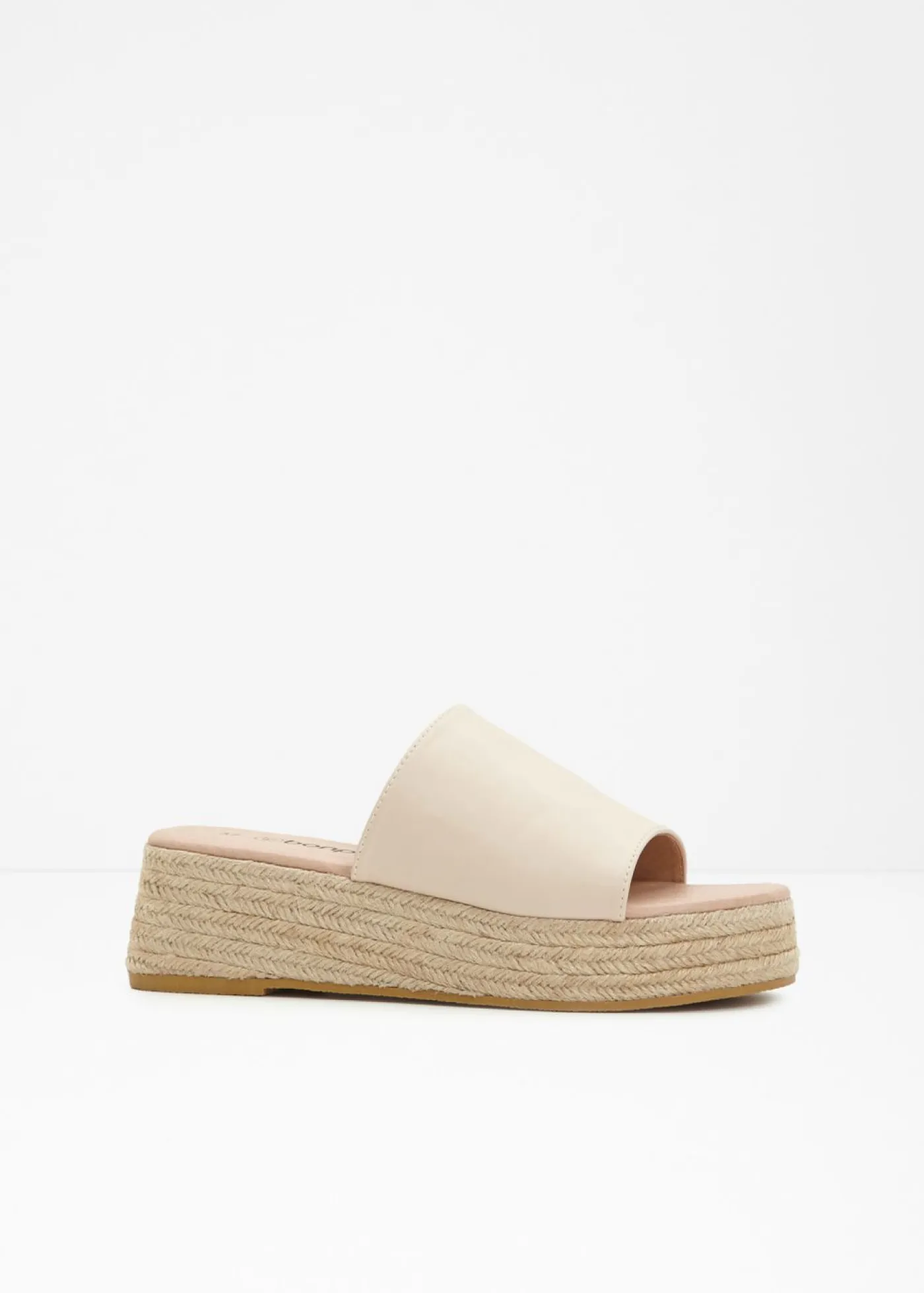 bonprix bonprix Mules de plataforma con aspecto de rafia Beige Discount
