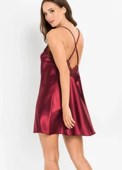 bonprix VENUS Negliglé de satén Rojo oscuro Hot