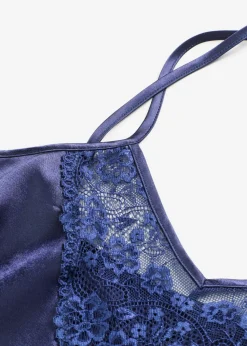 bonprix VENUS Negliglé de satén Azul oxford Outlet
