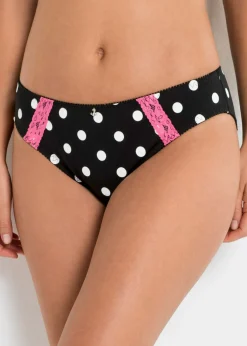 bonprix bonprix Pack de 3 bragas Negro de lunares + negro + blanco Outlet