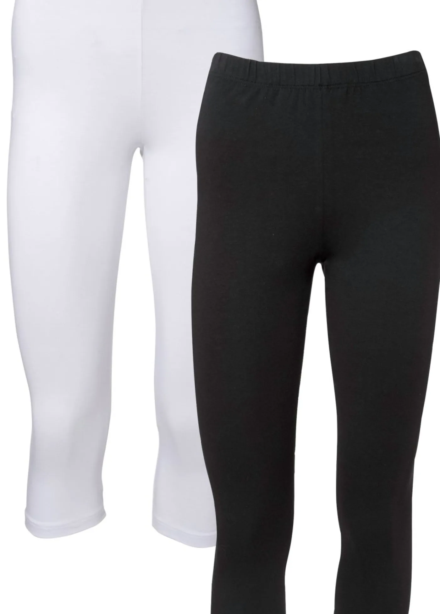 bonprix bonprix Pack de 2 leggings cropped Blanco-negro Best