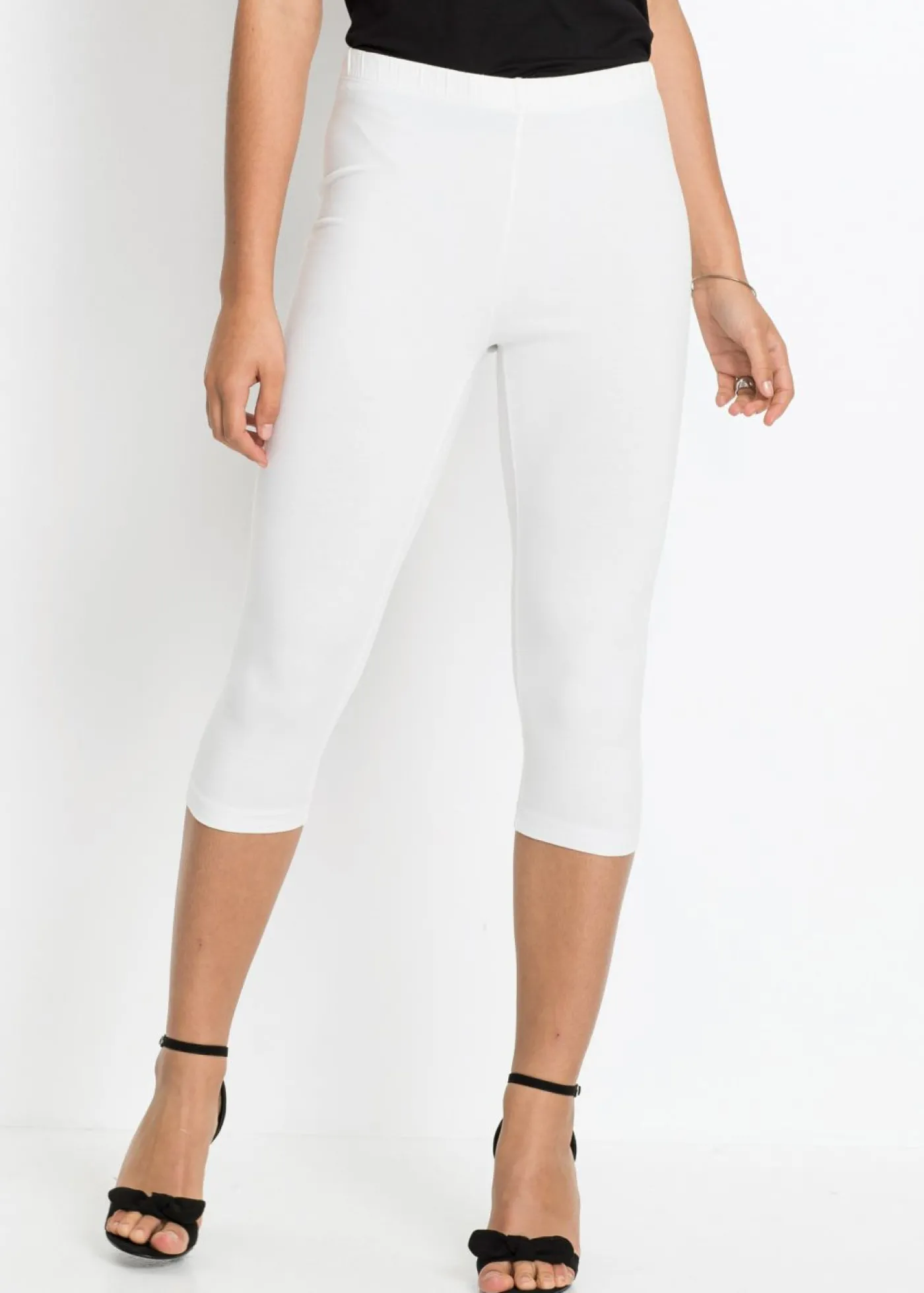 bonprix bonprix Pack de 2 leggings cropped Blanco-negro Best