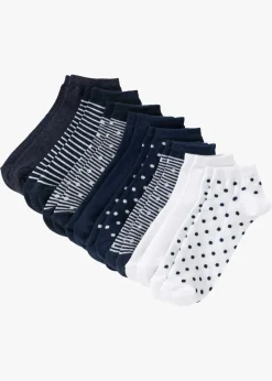 bonprix bonprix Pack de 8 pares de calcetines deportivos azul marino - azul - blanco moteado Hot