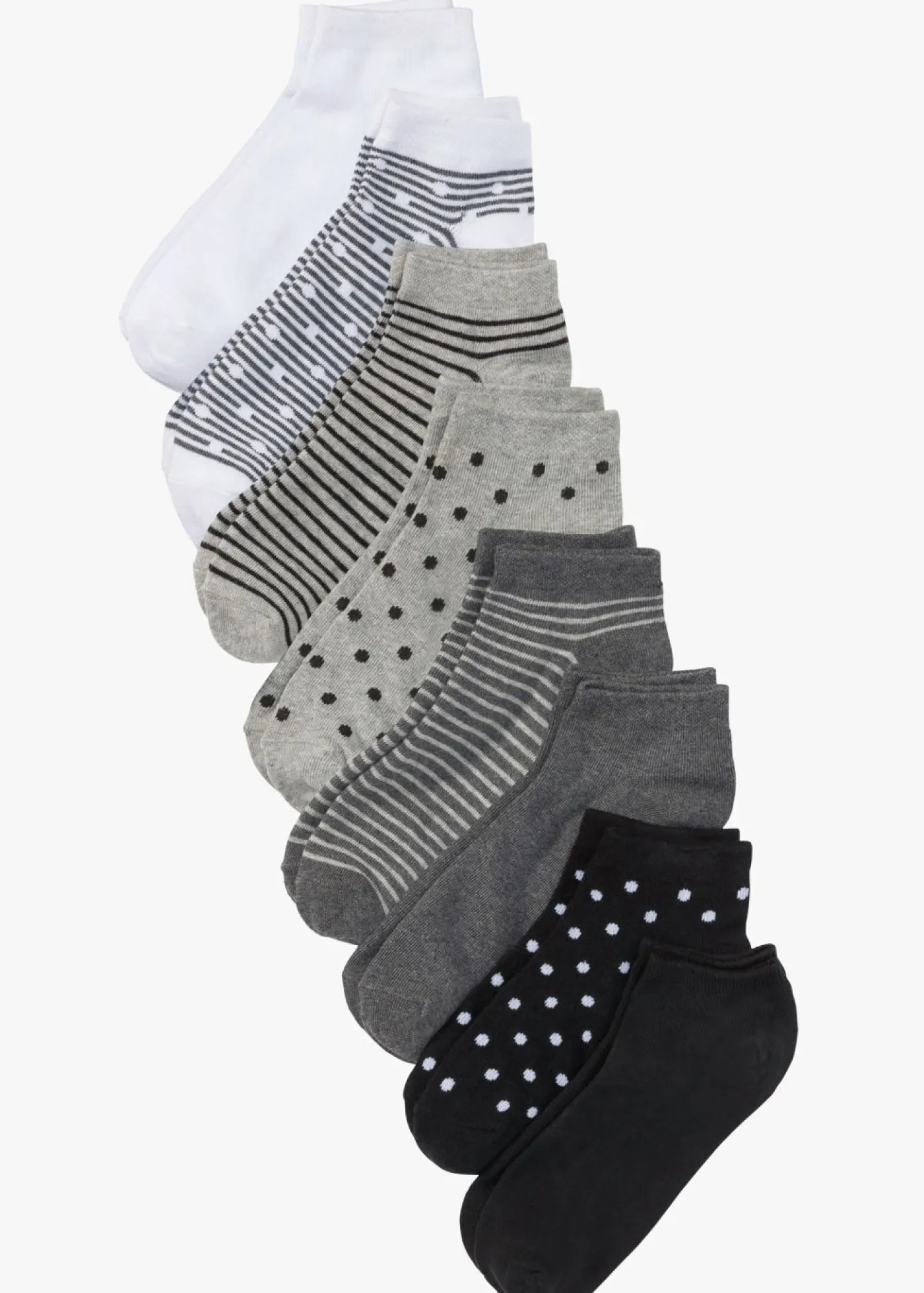 bonprix bonprix Pack de 8 pares de calcetines deportivos Negro-gris-blanco Sale