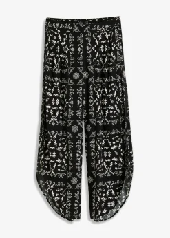 bonprix bonprix Pantalón Negro-blanco lana