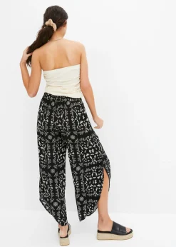bonprix bonprix Pantalón Negro-blanco lana