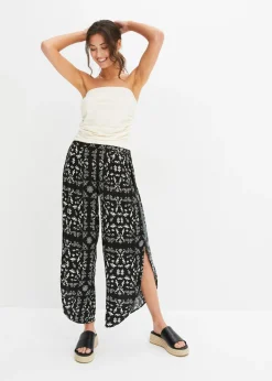 bonprix bonprix Pantalón Negro-blanco lana