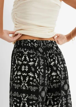 bonprix bonprix Pantalón Negro-blanco lana