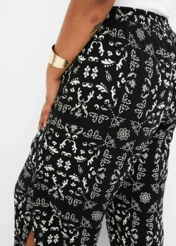 bonprix bonprix Pantalón Negro-blanco lana