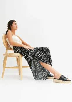 bonprix bonprix Pantalón Negro-blanco lana