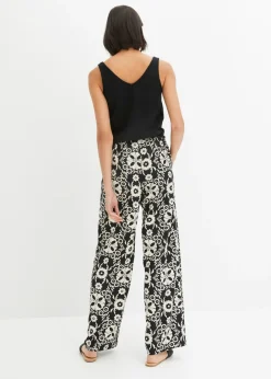 bonprix bonprix Pantalón Negro-gris guijarro Clearance
