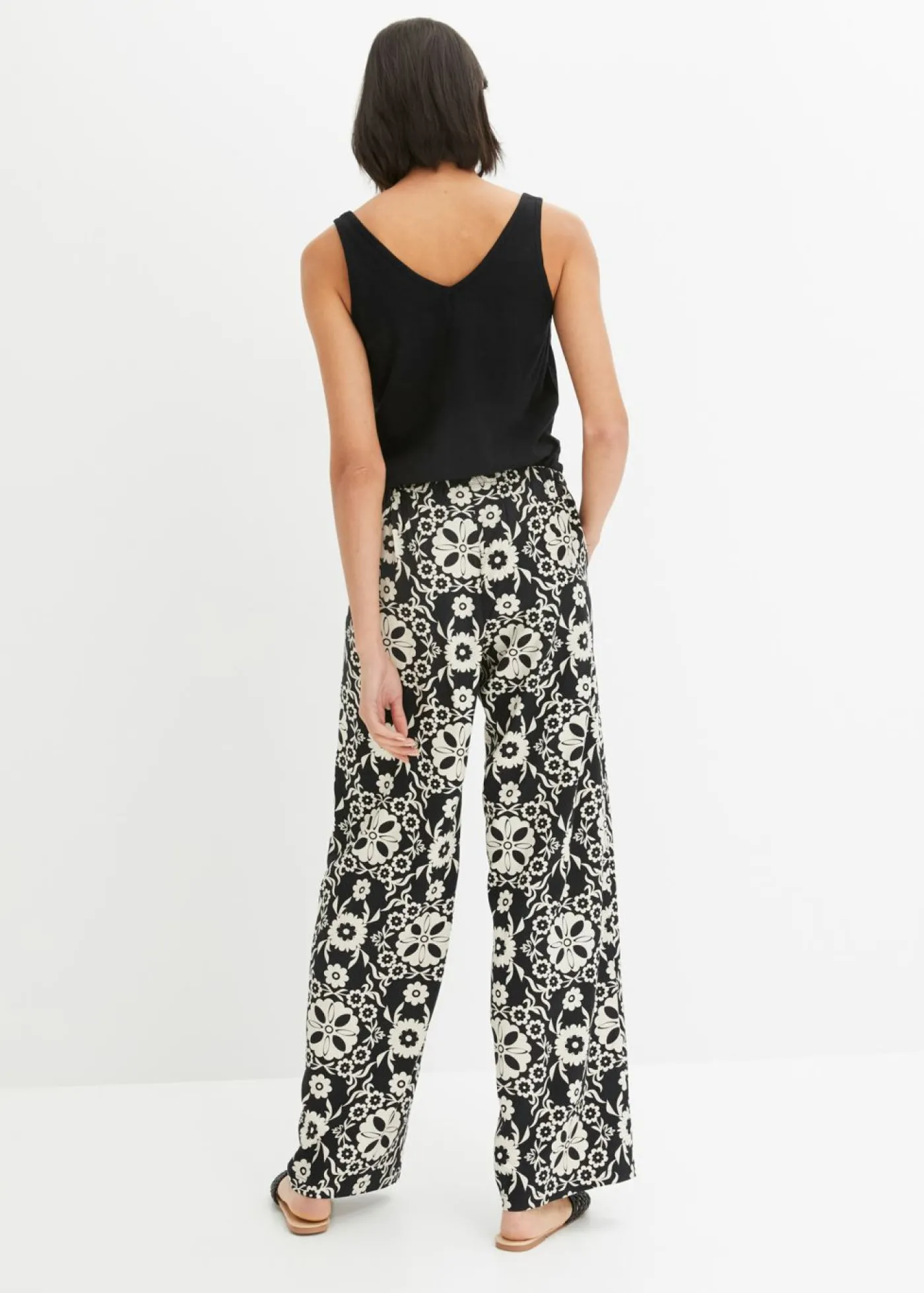 bonprix bonprix Pantalón Negro-gris guijarro Clearance