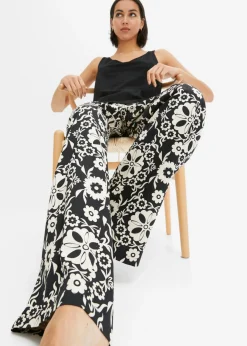 bonprix bonprix Pantalón Negro-gris guijarro Clearance