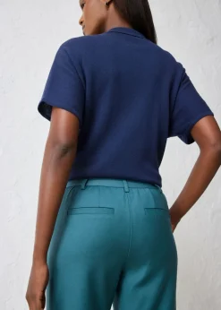 bonprix bonprix Pantalón acampanado con contenido de lana verde pimiento Sale