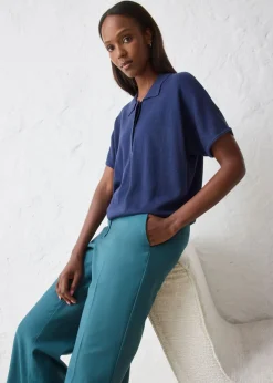 bonprix bonprix Pantalón acampanado con contenido de lana verde pimiento Sale