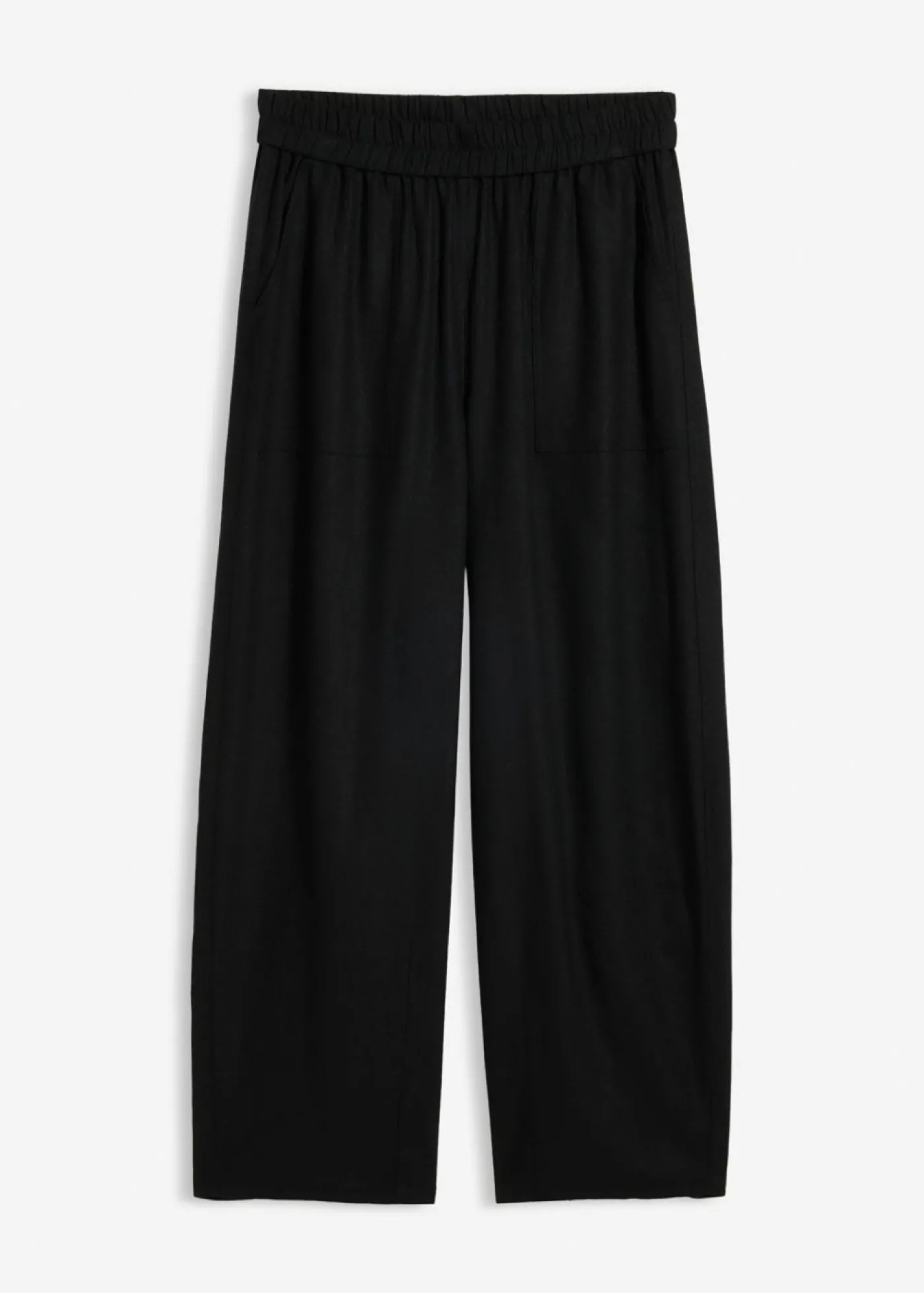 bonprix bonprix Pantalón acampanado de mezcla de lino ligero Negro Hot