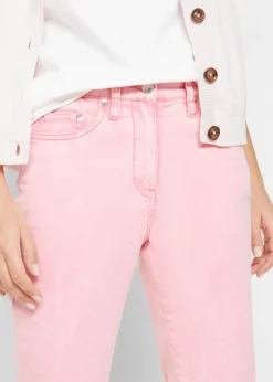 bonprix bonprix Pantalón acortado de sarga con aspecto desgastado Azul claro Hot