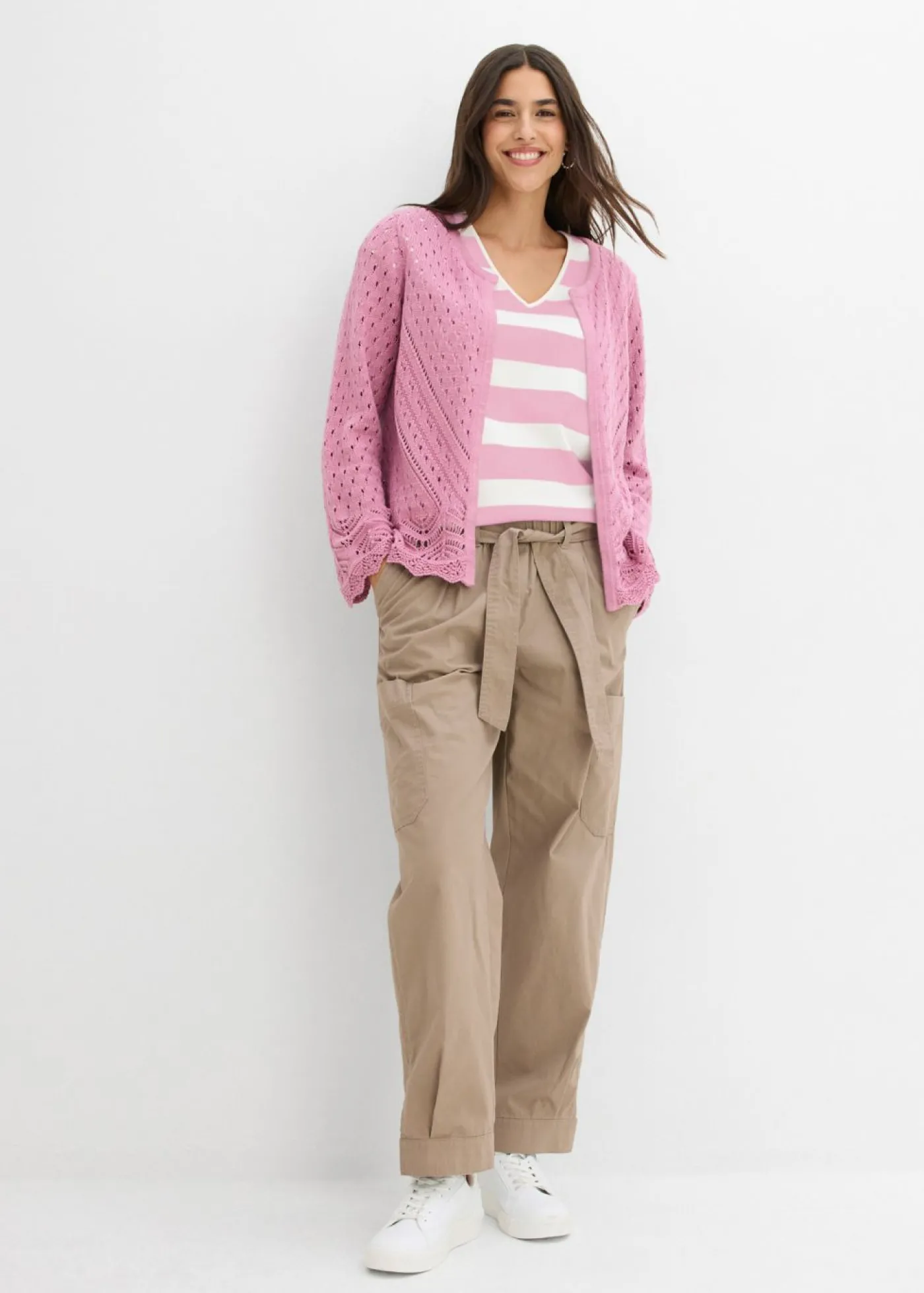 bonprix bonprix Pantalón acortado tipo cargo Marrón grisáceo