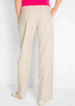 bonprix bonprix Pantalón ancho con lino gris guijarro Sale
