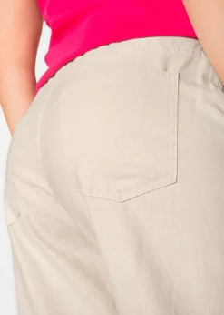 bonprix bonprix Pantalón ancho con lino gris guijarro Sale