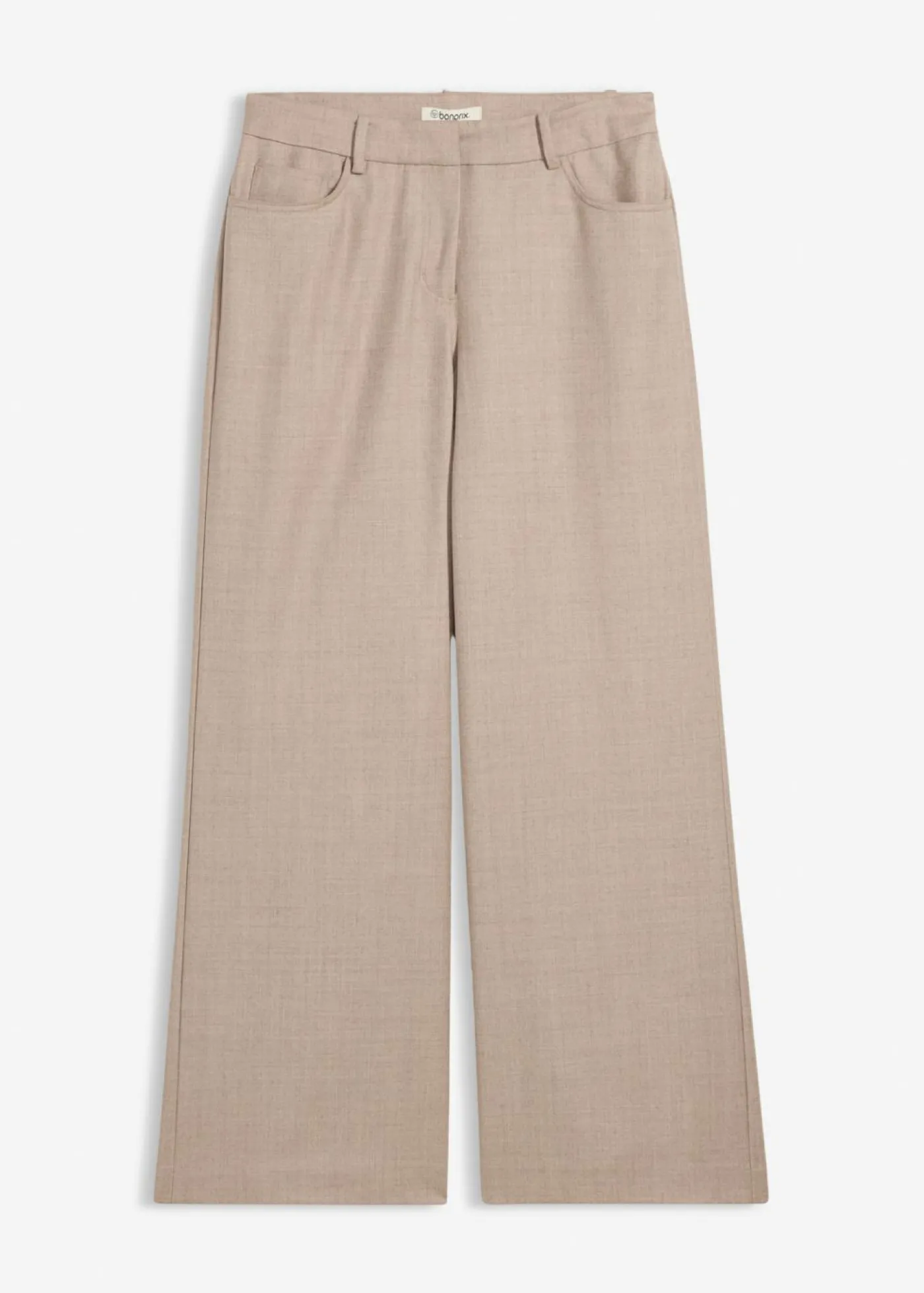 bonprix bonprix Pantalón ancho de 5 bolsillos con lana arena claro moteado Online