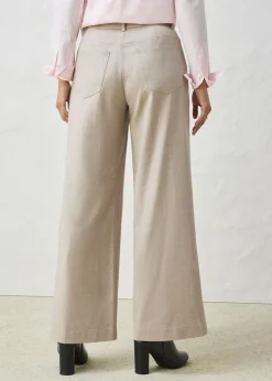 bonprix bonprix Pantalón ancho de 5 bolsillos con lana arena claro moteado Online