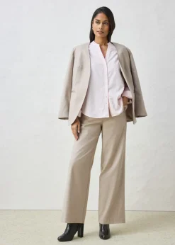 bonprix bonprix Pantalón ancho de 5 bolsillos con lana arena claro moteado Online