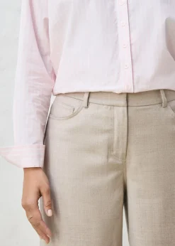 bonprix bonprix Pantalón ancho de 5 bolsillos con lana arena claro moteado Online