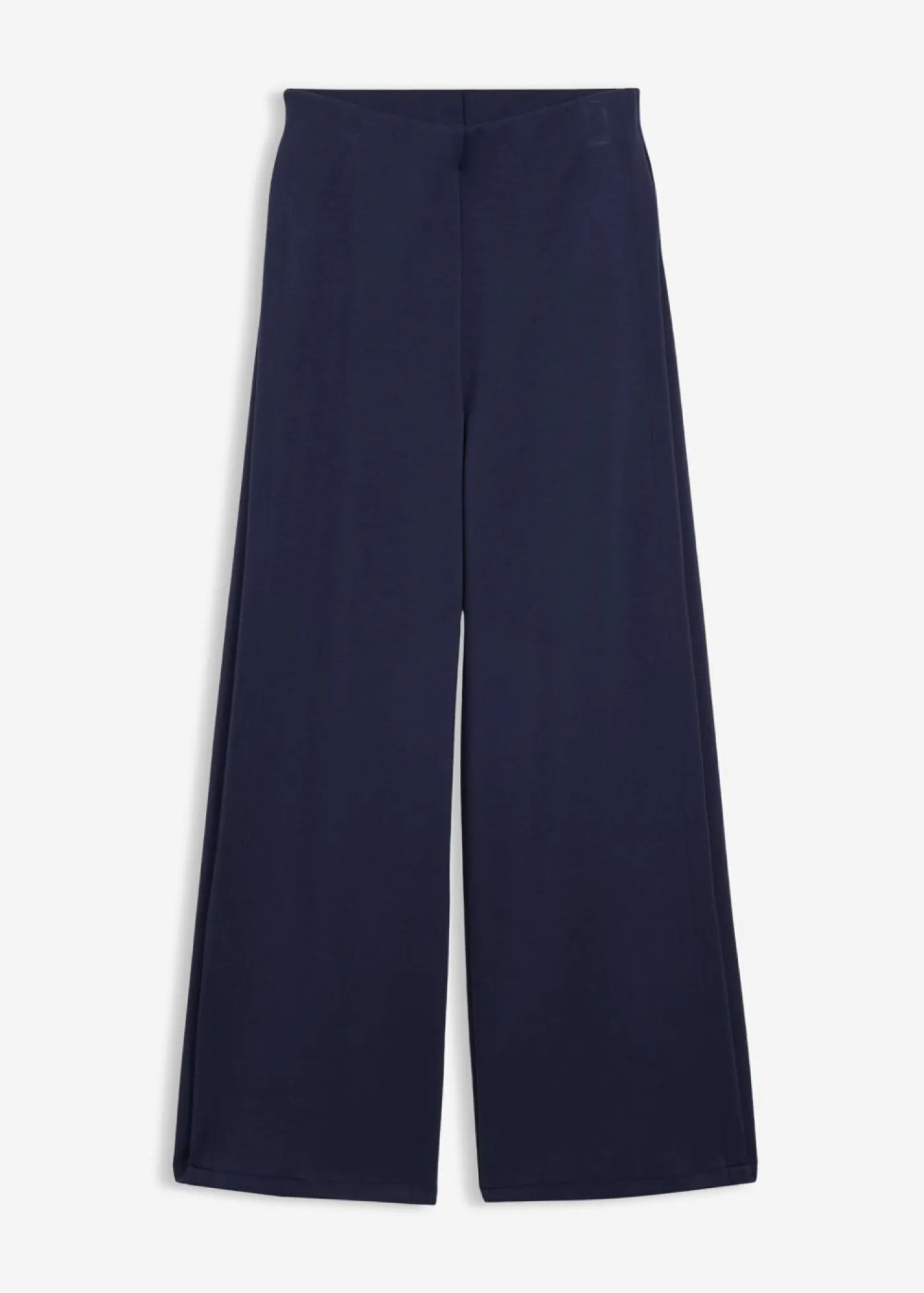 bonprix bonprix Pantalón ancho de mezcla de modal con pliegue lateral Azul marino Discount