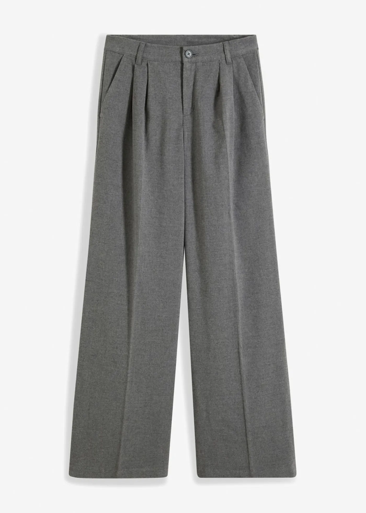 bonprix bonprix Pantalón ancho de pliegues Gris jaspeado